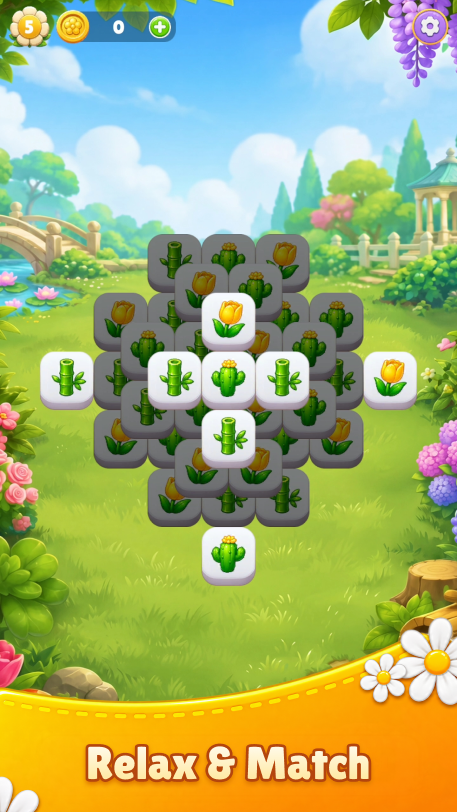 Triple Garden gameplay detail showing progress and board