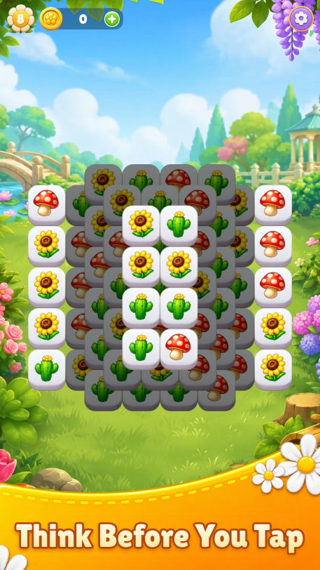 Triple Garden tile-matching board detail