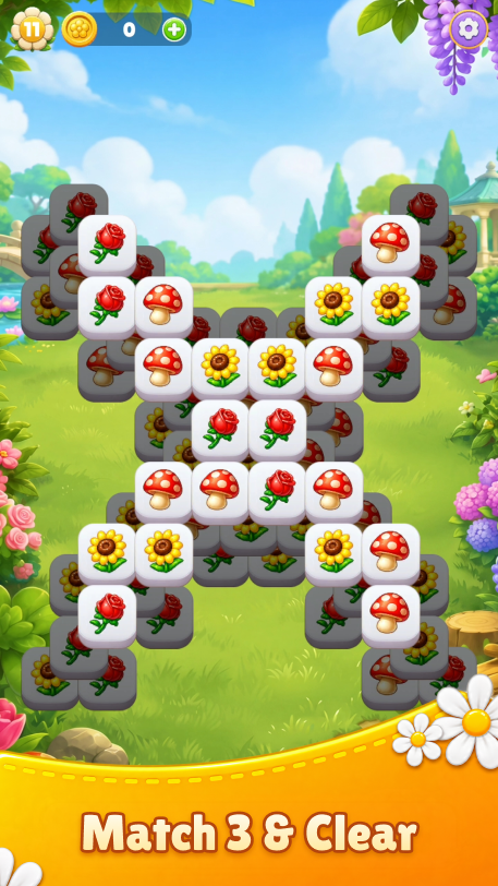 Triple Garden gameplay detail showing boosters